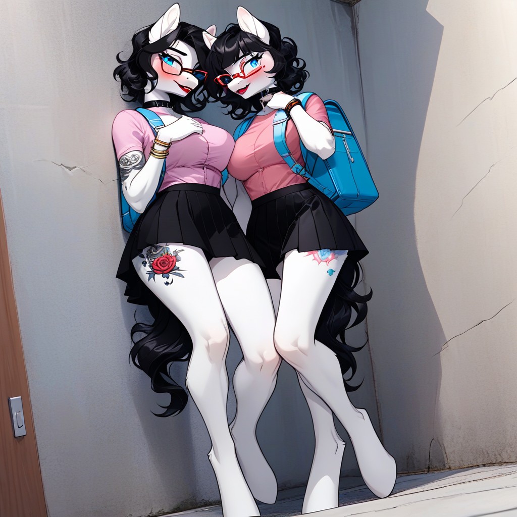 Red Eye Glasses, Standing, Model Furry AI Porn