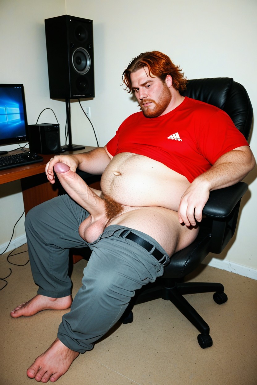 Full Body, Barefoot, Nerd AI Gay Porn