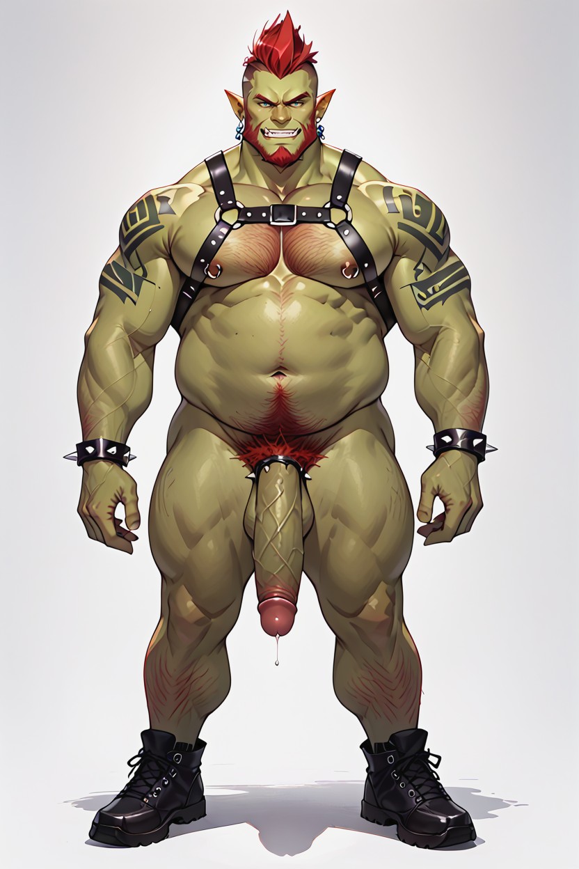 Orc, Beard, Red Hairy Belly AI Gay Porn