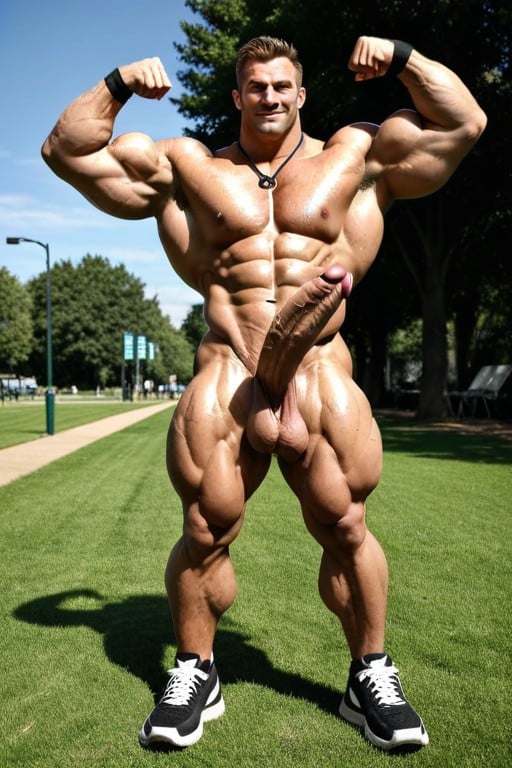 Thick Thighs, Hyper Balls, Sweating Heavily AI Gay Porn