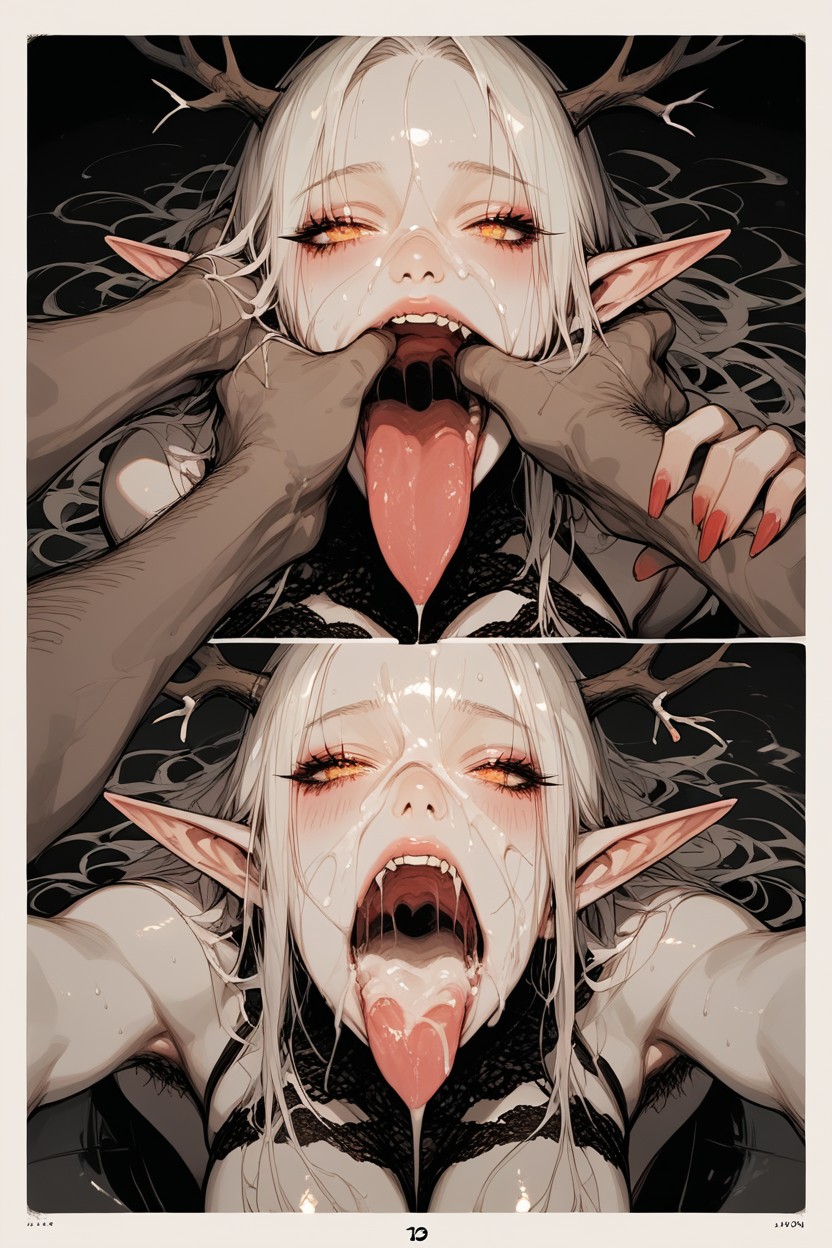 Blind Folded, Cum On Face, Mouth Filled With Cum Furry AI Porn