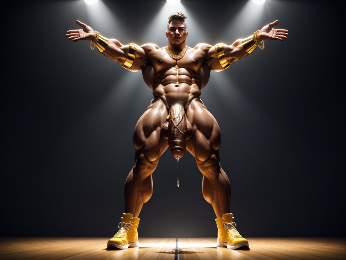Hyper Handsome, Undercut Wavy Blond Hair, Dramatic Lighting AI Gay Porn