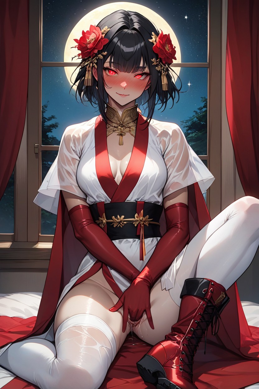Detailed Eyes, Wind In Hair, Oiled Skin Hentai AI Porn