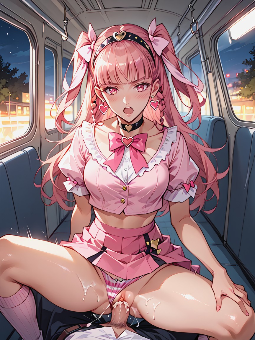 Stripe Knee High Socks, Anime Colored, Jewelry Hentai AI Porn