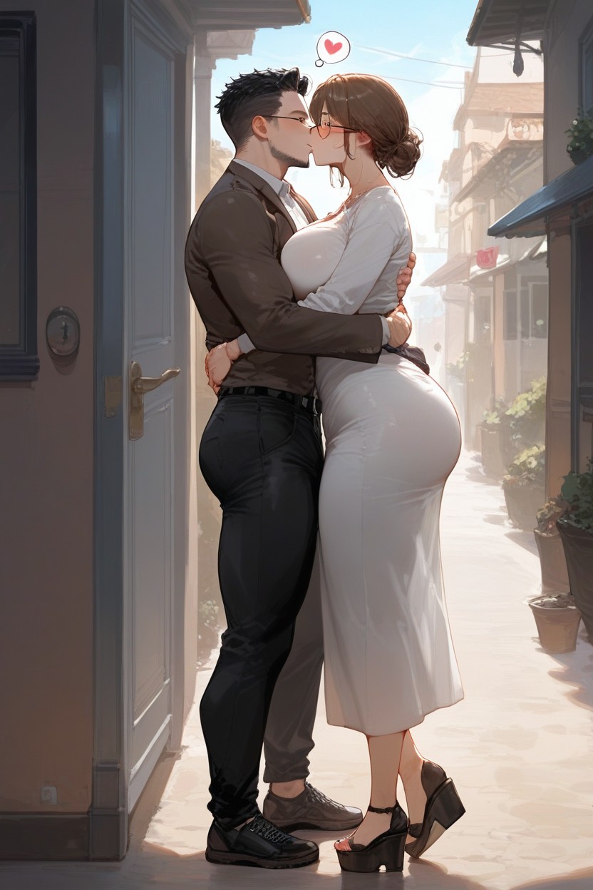 Big Bubble Butt, Black Pants, Home MILF AI Porn