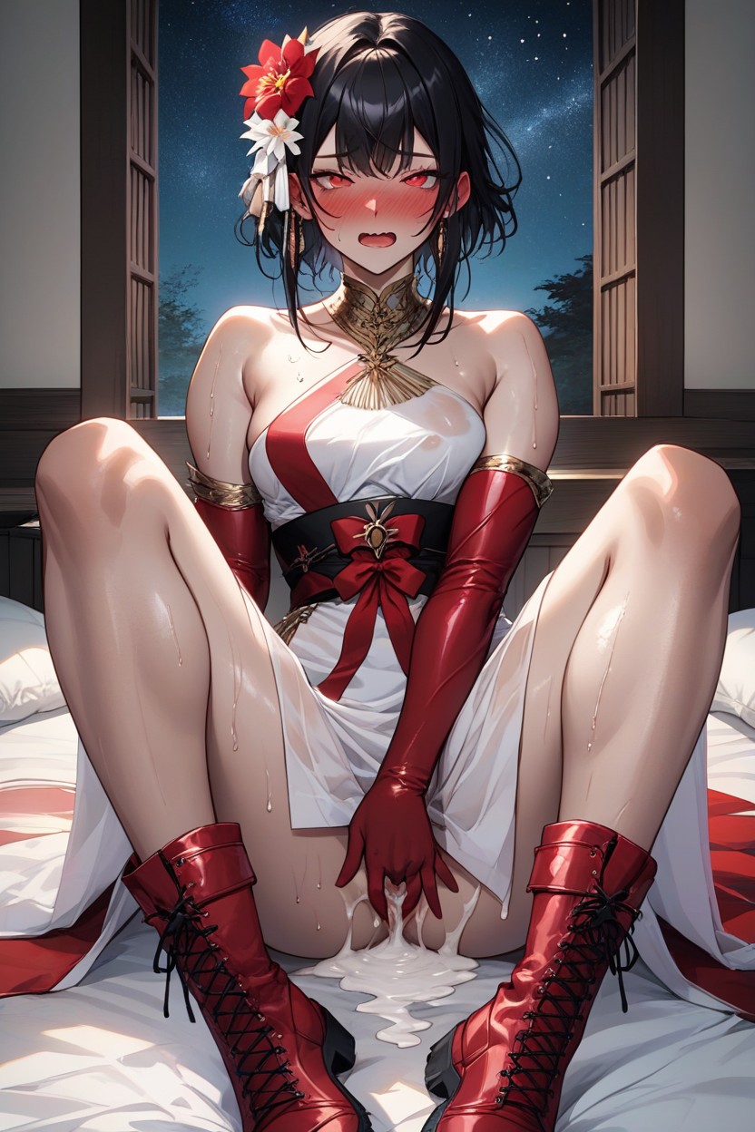 Short Length, Sitting By Window, Orgasm Hentai AI Porn