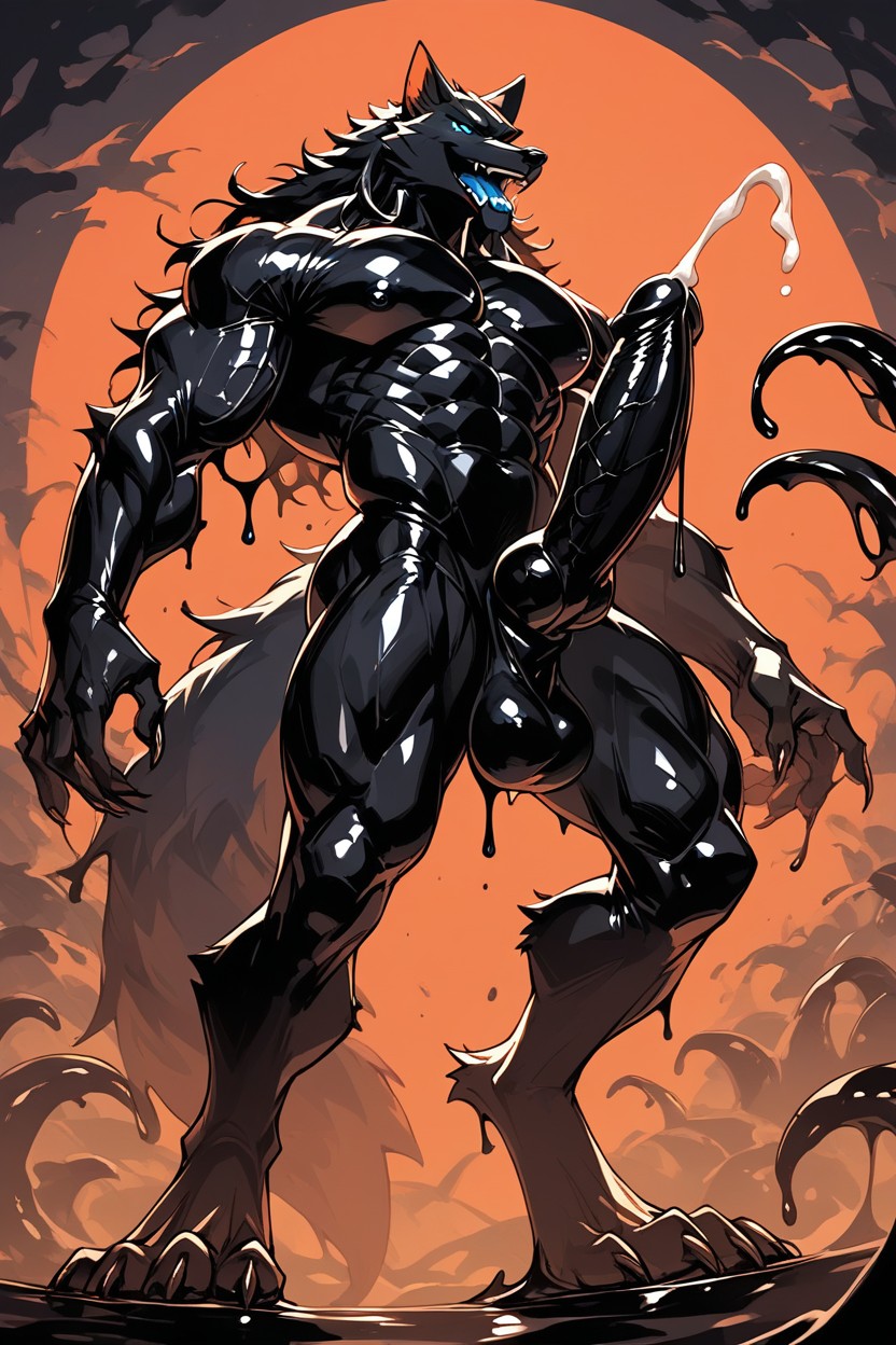 Black Lips, Dancers Have Hard Cocks, Full Body View Furry AI Porn