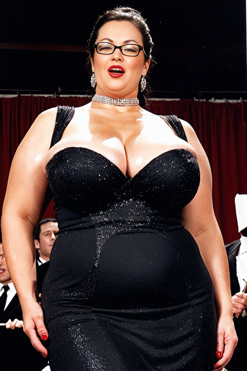 Thick Bright Red Lips, Sweaty, Seductive AI Porn