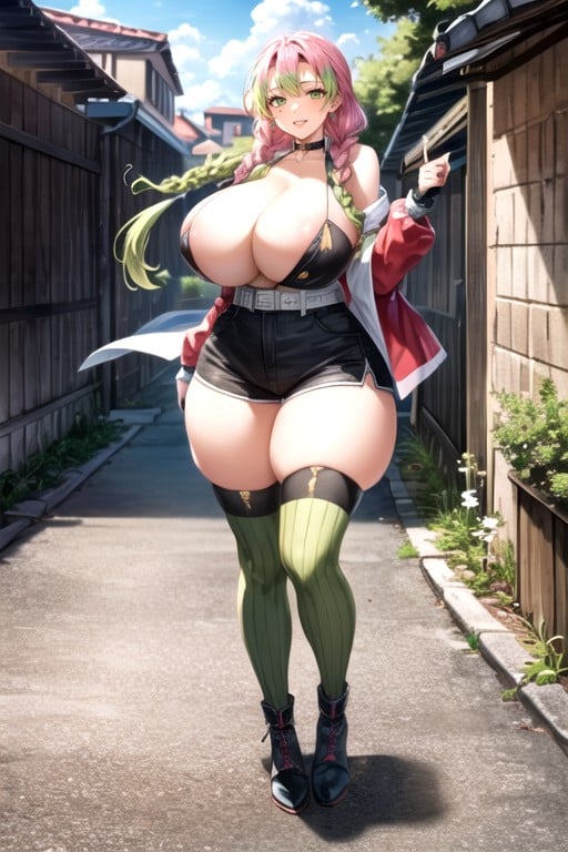 Saggy Breasts Big Nipples Big Areolas Wide Hips, Vello Púbico, Blonde Ponytail Hentai IA