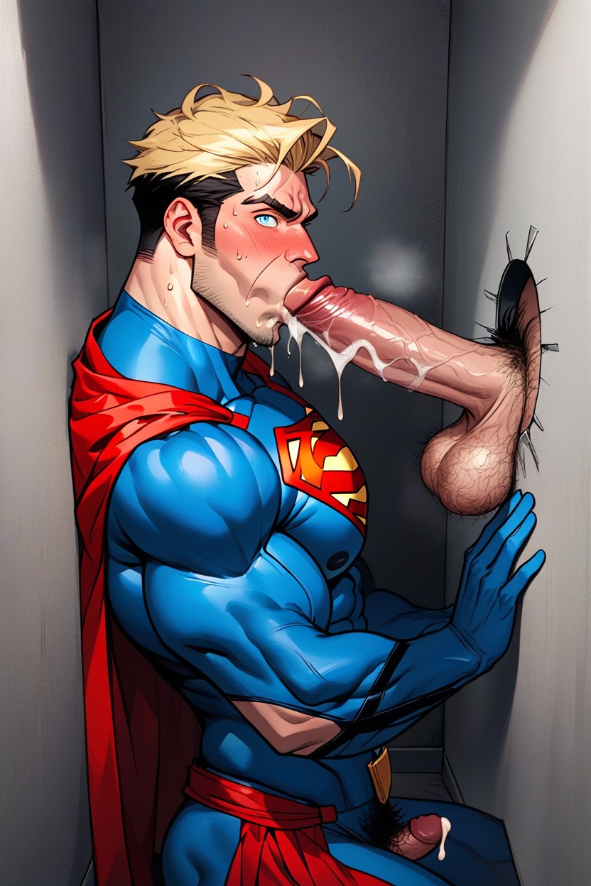 Blowjob (3rd Person), Thong, S-shield On The Chest AI Gay Porn