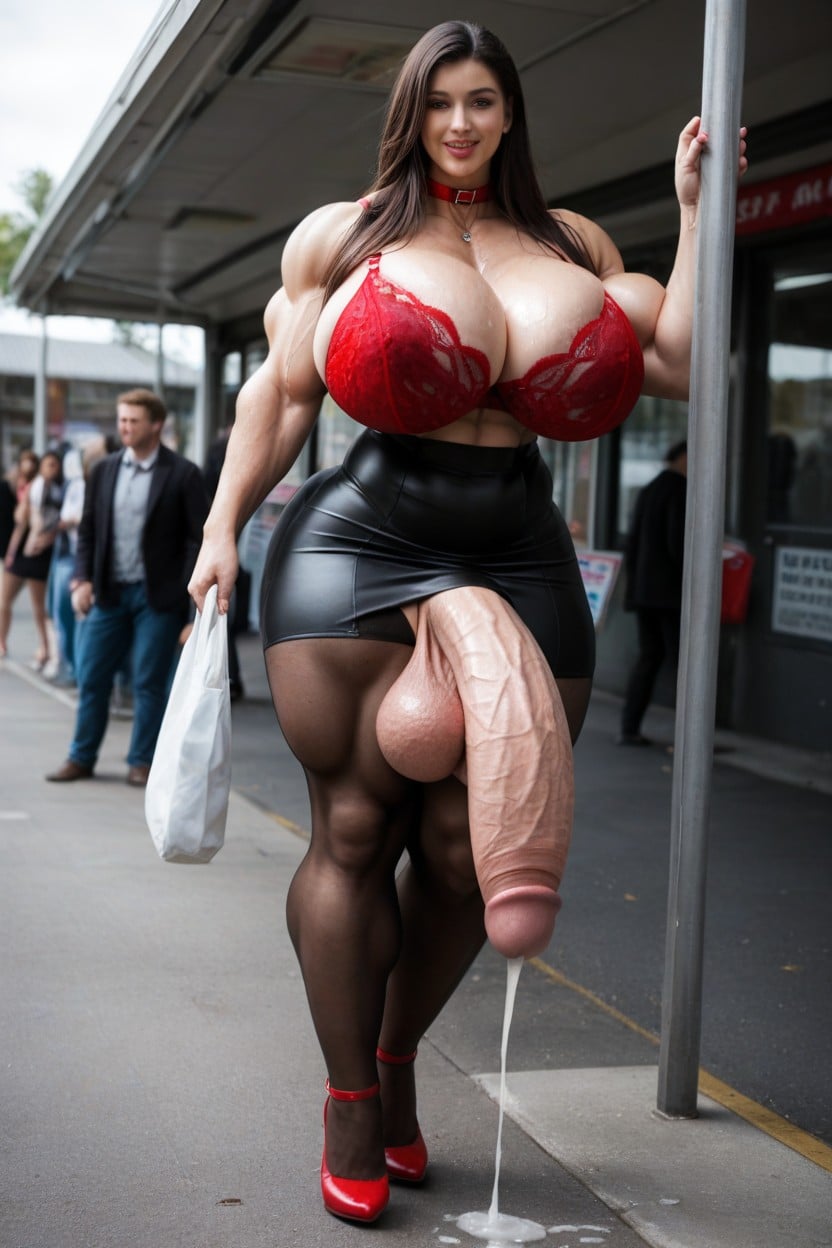 Long Leg, Wet Lips, Super Huge Muscles Shemale AI Porn