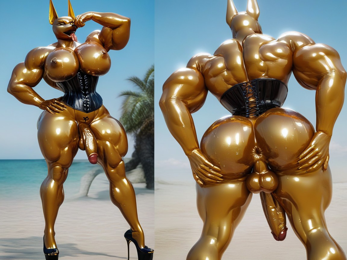 Oiled, Latex, Oiled Skin Furry AI Porn