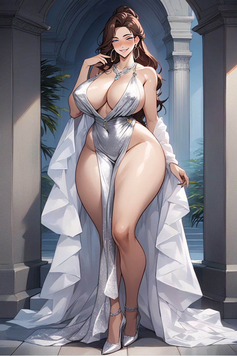 Full Body, Silver Necklace, Looking At Viewer Furry AI Porn