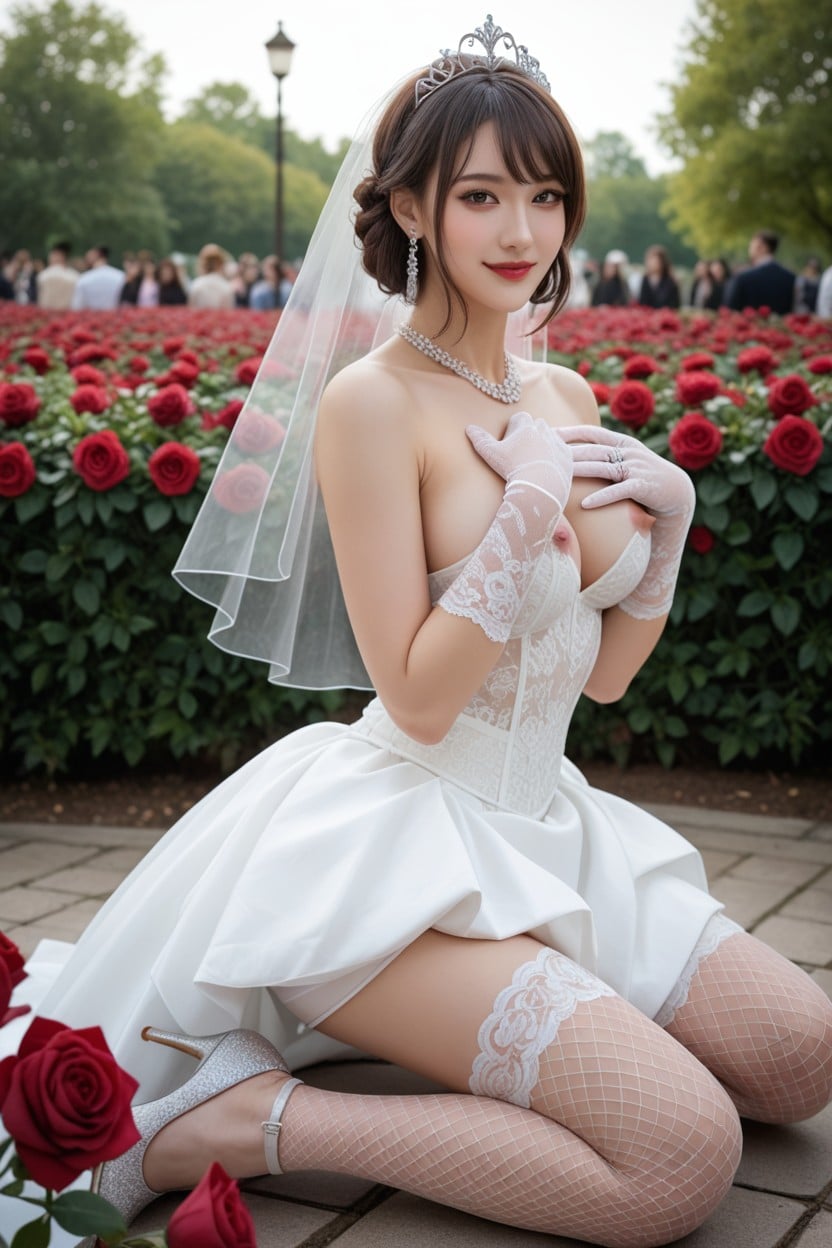 Sparkly High Heels, Maigre, Large Round Brown Eyes Porno IA Asiatique
