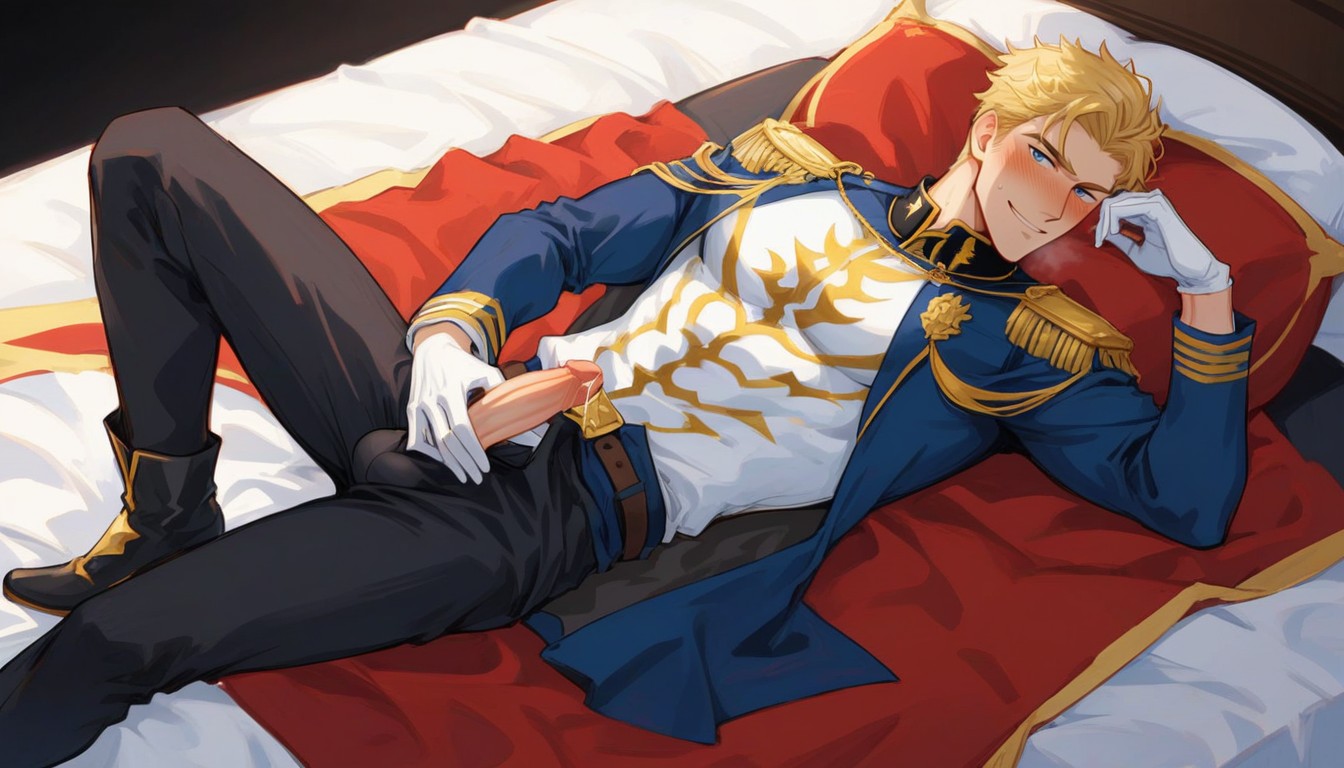 Mischievous (smiling While Blushing), Extremely Erect Penis, Fully Clothed AI Gay Porn