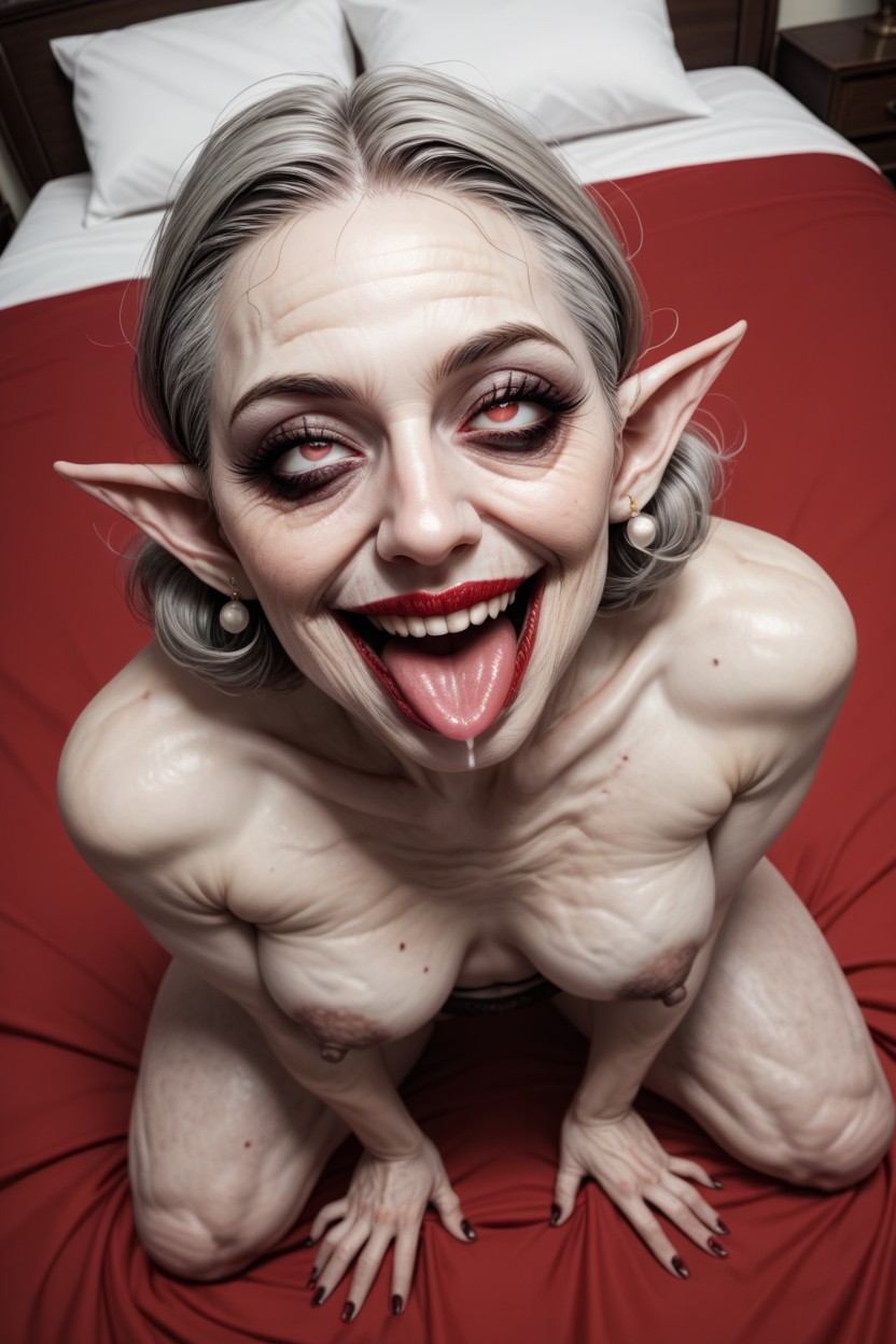Super Detailed, Piel Pálida, Wide Open Mouth Hentai IA