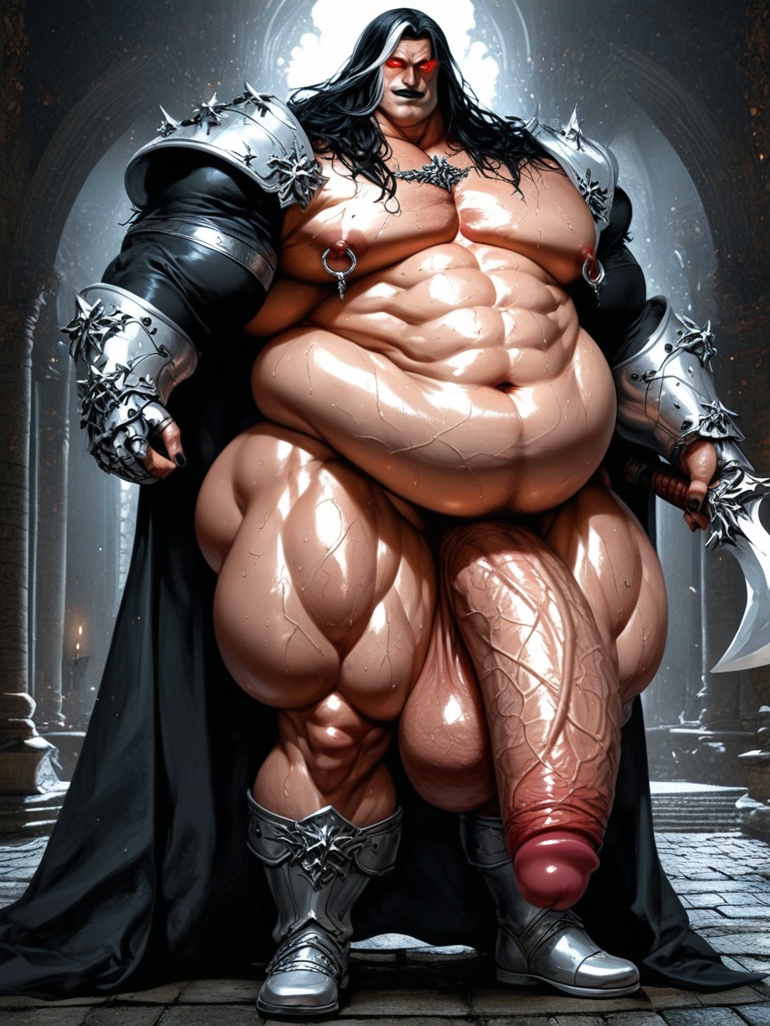 Grinning, Black Medieval Boots, Thick Lips AI Gay Porn