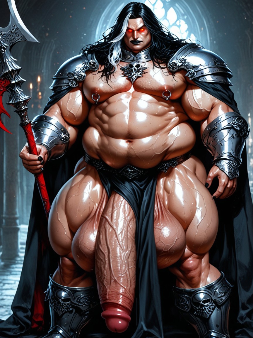 Dungeon, Oiled Skin, Gigantic Scrotum AI Gay Porn