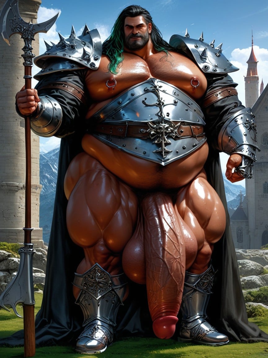Thick, Hyper Cock Longer Than Leg, Morbidly Obese AI Gay Porn