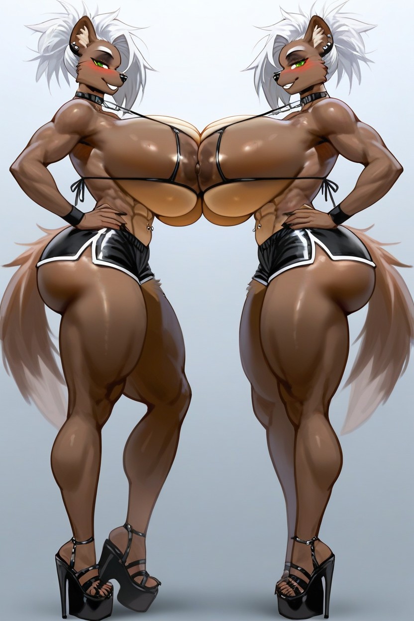 Ass Bigger Than Torso, Emo Hairstyle, Gym Furry AI Porn