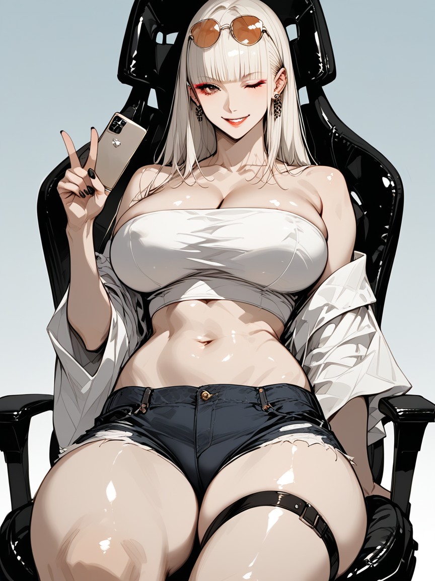 Jean Shorts, 25+, Bust Shot Hentai AI Porn
