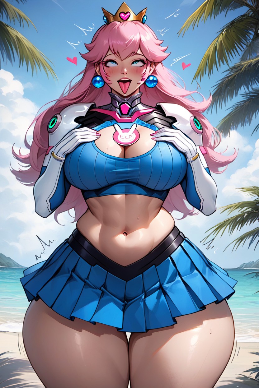 Blushing, Perfect Face, Holding A Chest AI Porn
