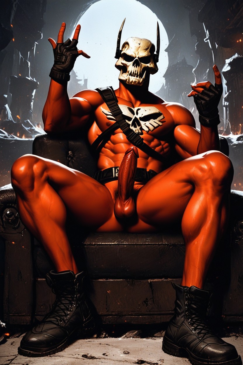 Game, Dick, No Face Only Skull Mask AI Porn