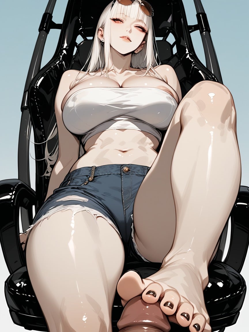 Black Nails, Black Hair At The Top Of The Head, Gros Porno IA Hentai