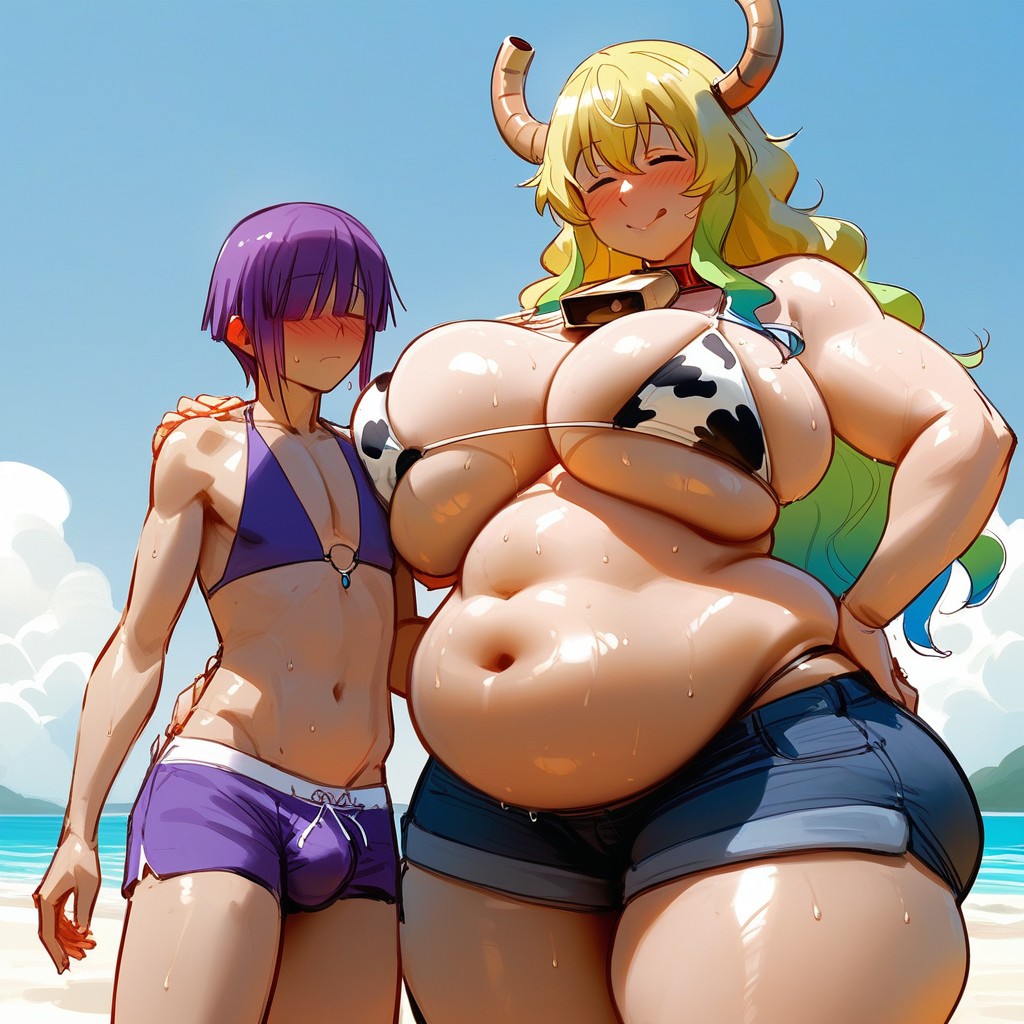 Taller Blonde Futanari, Pencil Art Work, Duo Hentai AI Porn