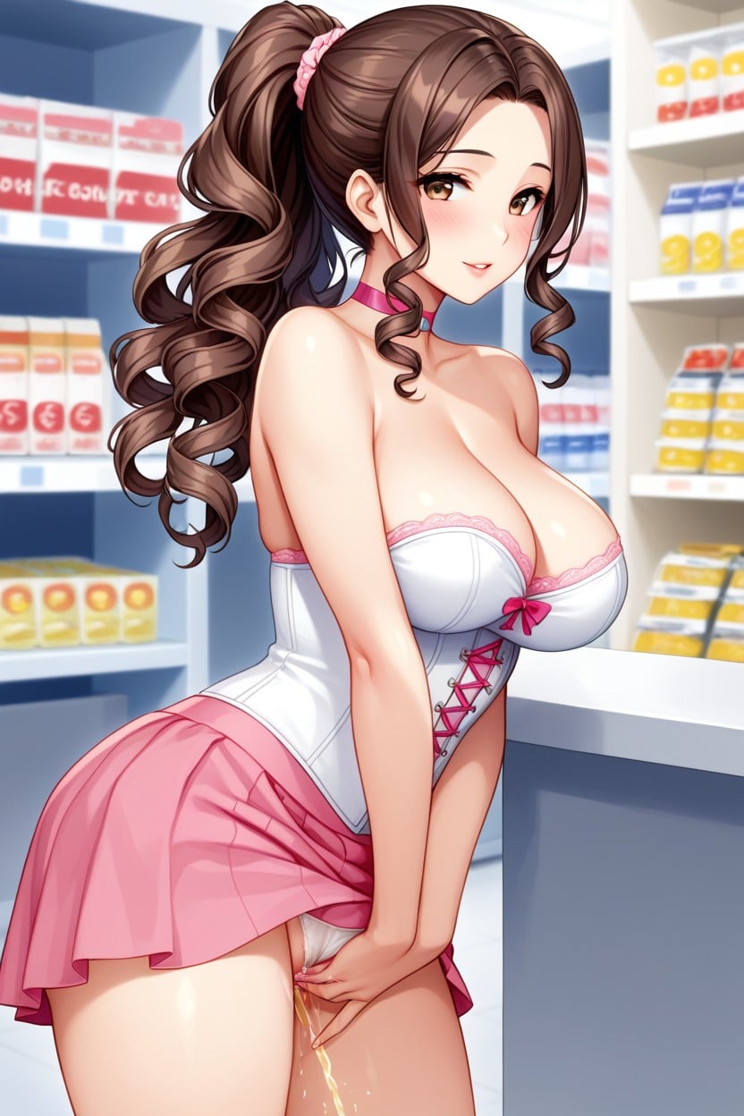 Medium Perky Breasts, High Ponytail, 20+ Hentai AI Porn