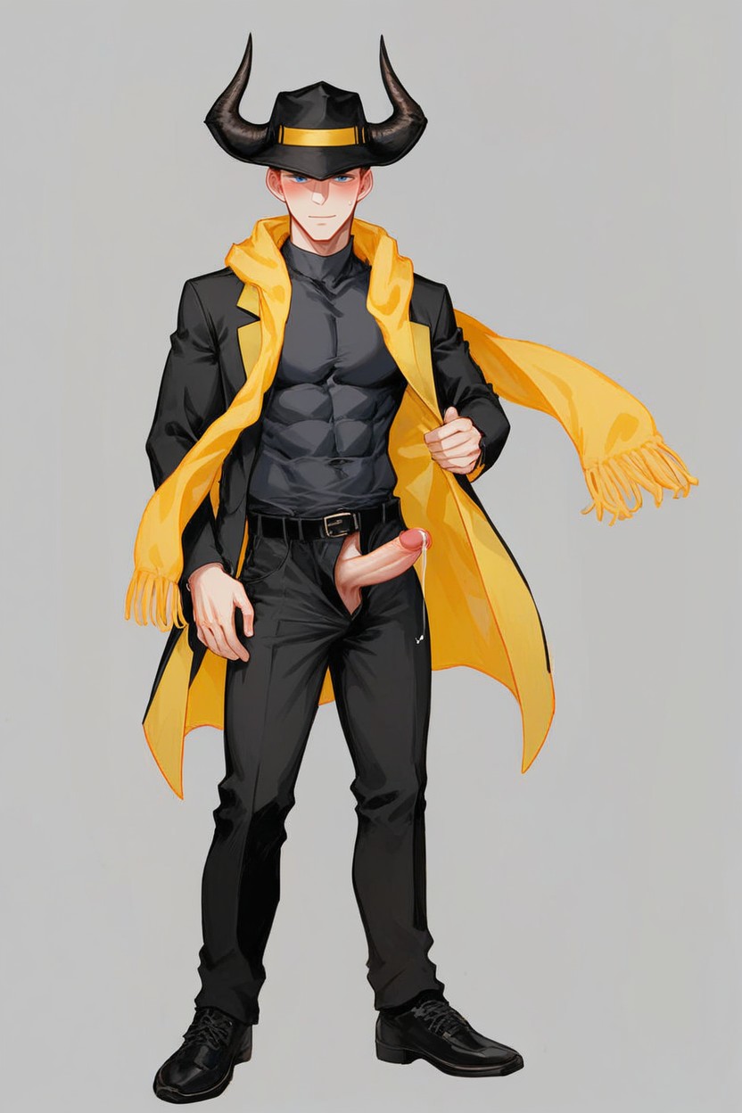 Blonde Hair, Light Skin Penis, Handsome Face ゲイAIエロ
