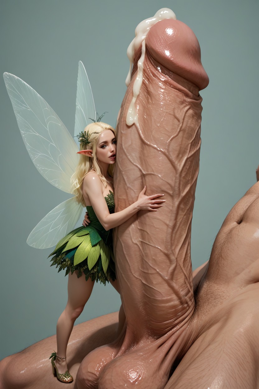 Side View, Giant Man Standing Side On, Long Foreskin AI Porn