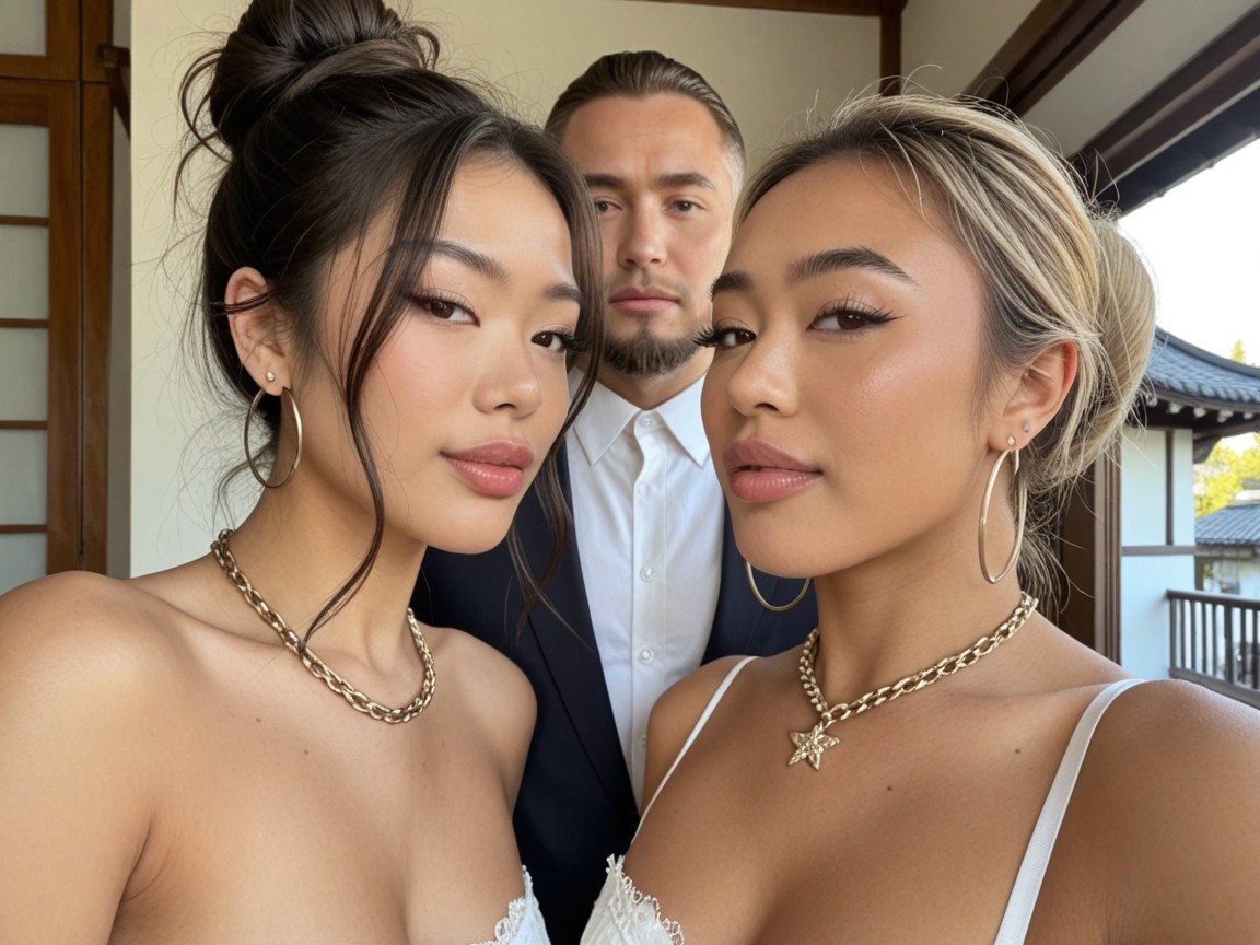 Man Is Wearing A Suit, Slanted Eyes, Very Handsome AI Porn
