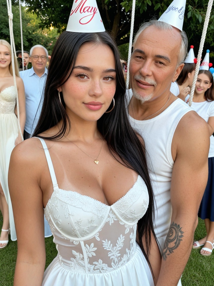 Shaved Vagina, Cleavage Exposed, Bangs In The Hair AI Porn