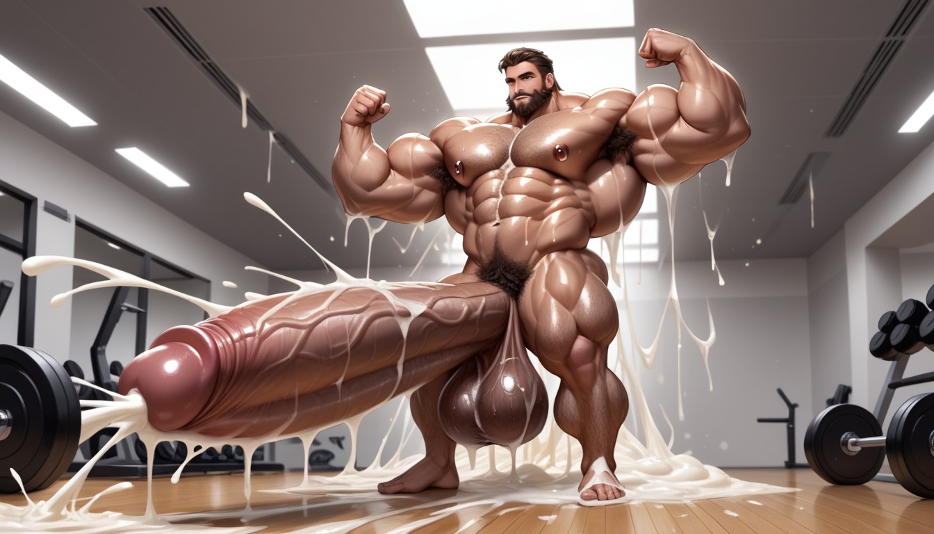 Oversized Hyper Gigantic Penis, Balls Too Big, Oiled Skin Porno gay IA