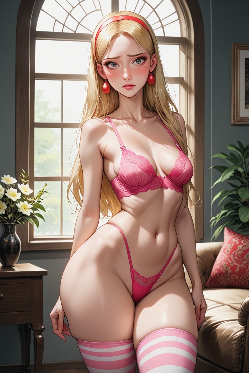 Extremely Thick Thighs, Hyper Waist, Low Hanging Breasts AI Porn