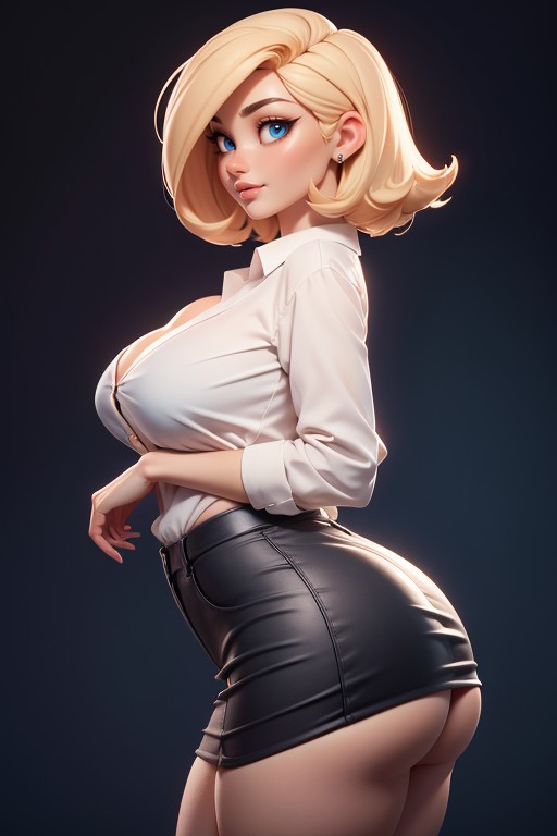 Thick Body, Sexy Smirk, Mini Falda Hentai IA