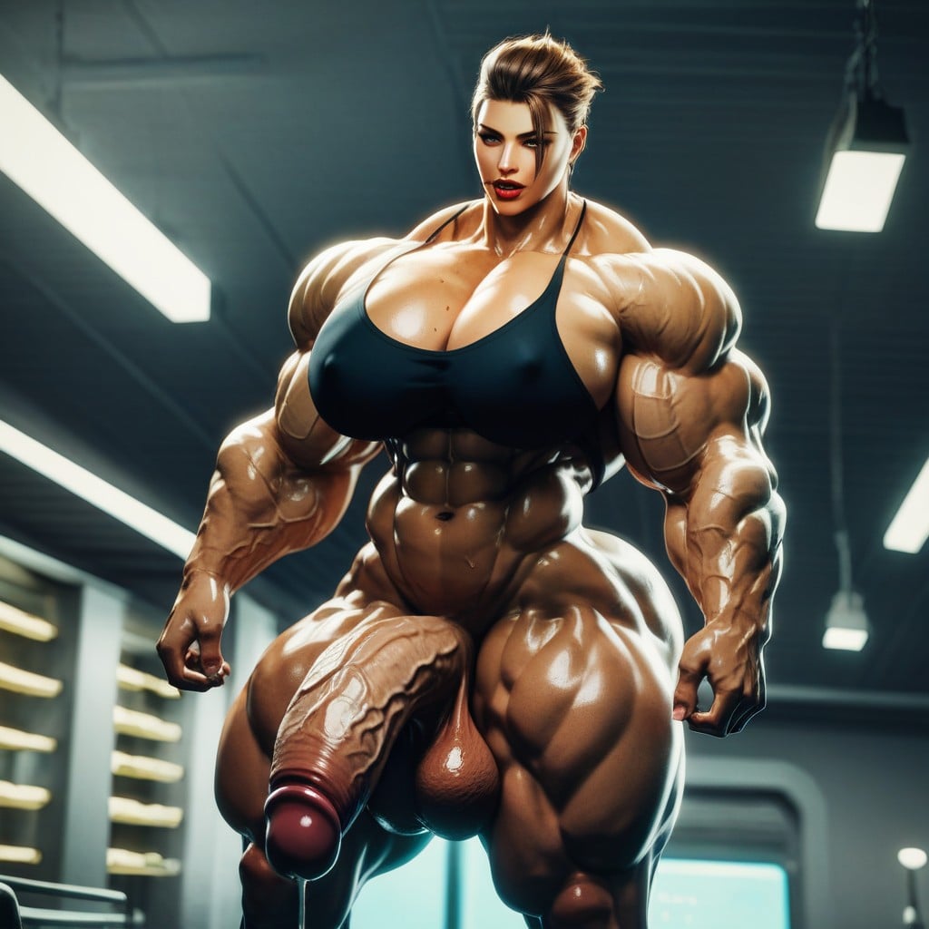 Deteiled, Ultra Thick Thighs With Visible Striations, Ugly Massive Monster Dick Shemale AI Porn