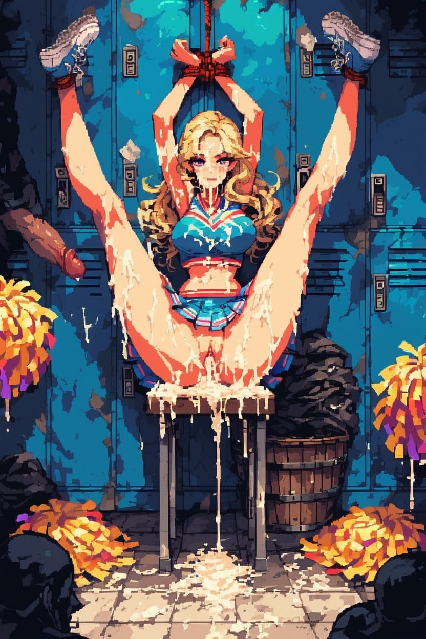 Female Cheerleader, Pussy Dripping Excessive Cum, 18+ AI Porn
