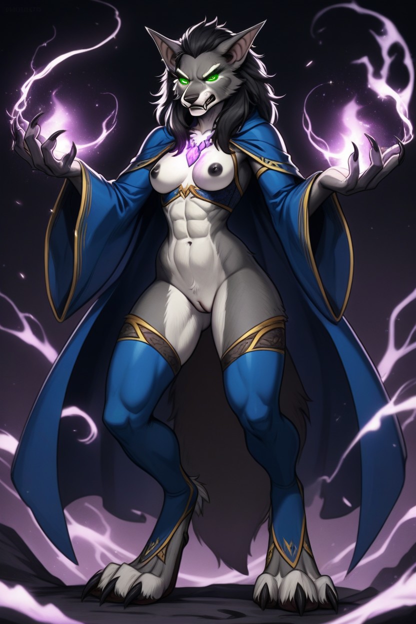 スキニー, 小さな胸, Muscular ファーリーAIポルノ