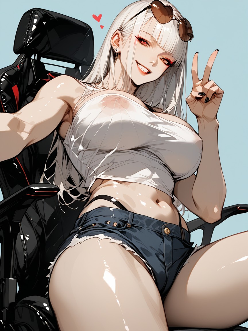 Pechos Grandes, Japonés, Long Straight Hair Hentai IA