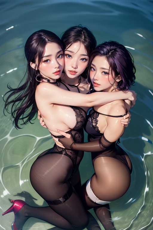 Languid Excited Look, Wet Hair, Round Breasts Porno IA