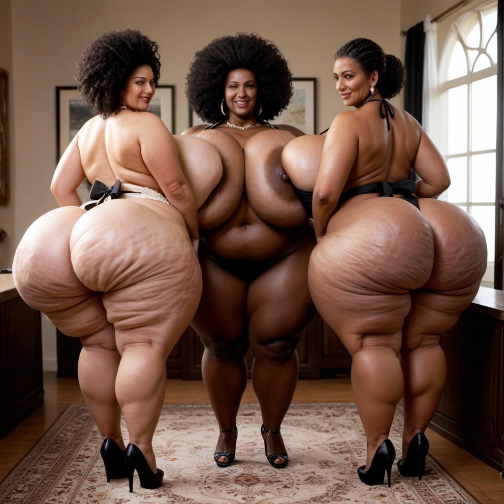 High Heels Shoes, Cuerpo Completo, Afro Porno BBW IA