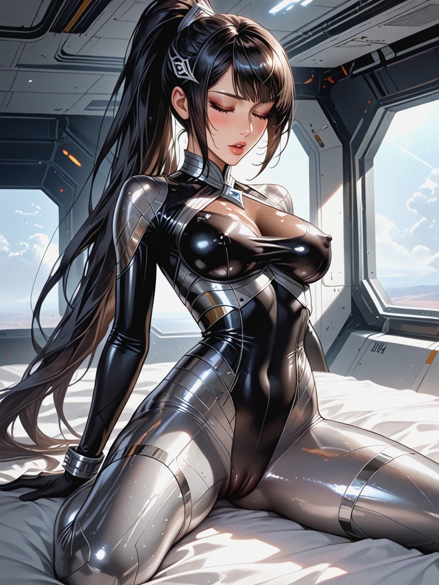 Plano Mediot, Futuristic Space Station, Erect Nipples Hentai IA