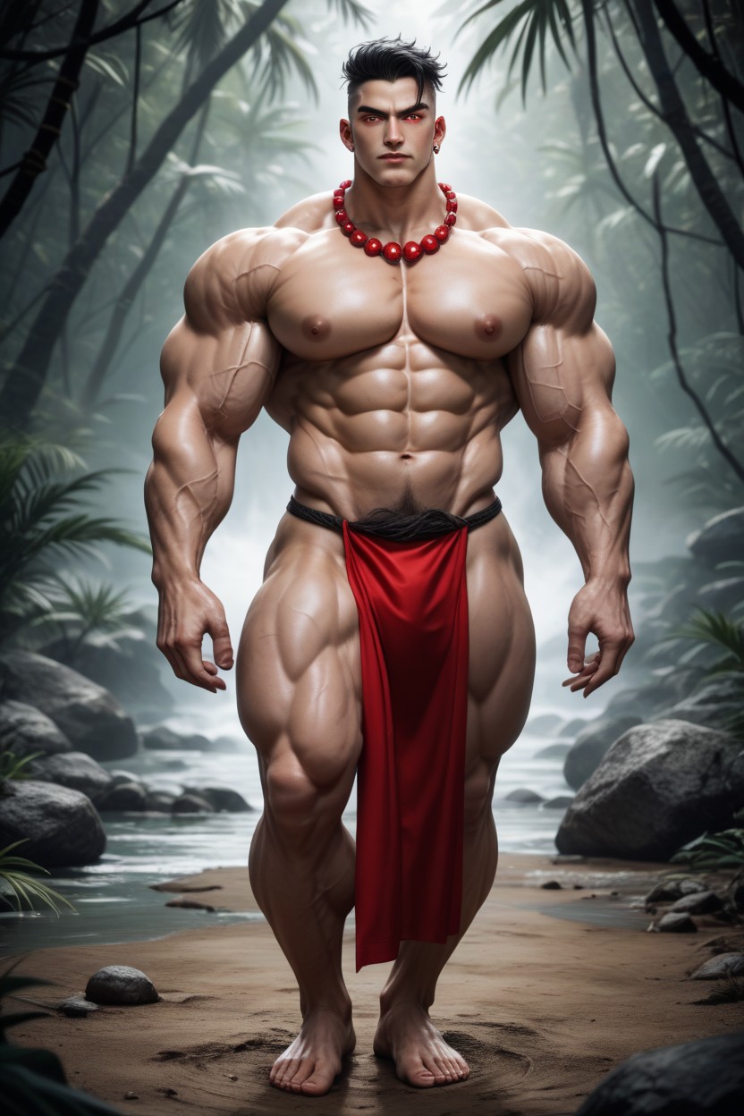Red Loincloth, Gyomei, Detailed Face Porno gay IA