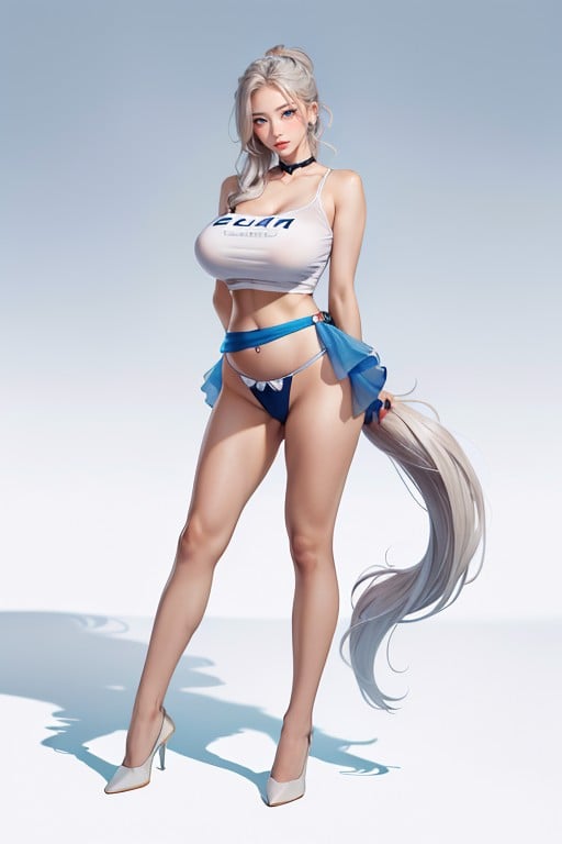 Arms Behind Back, Body, Rounded Breast AI Porn