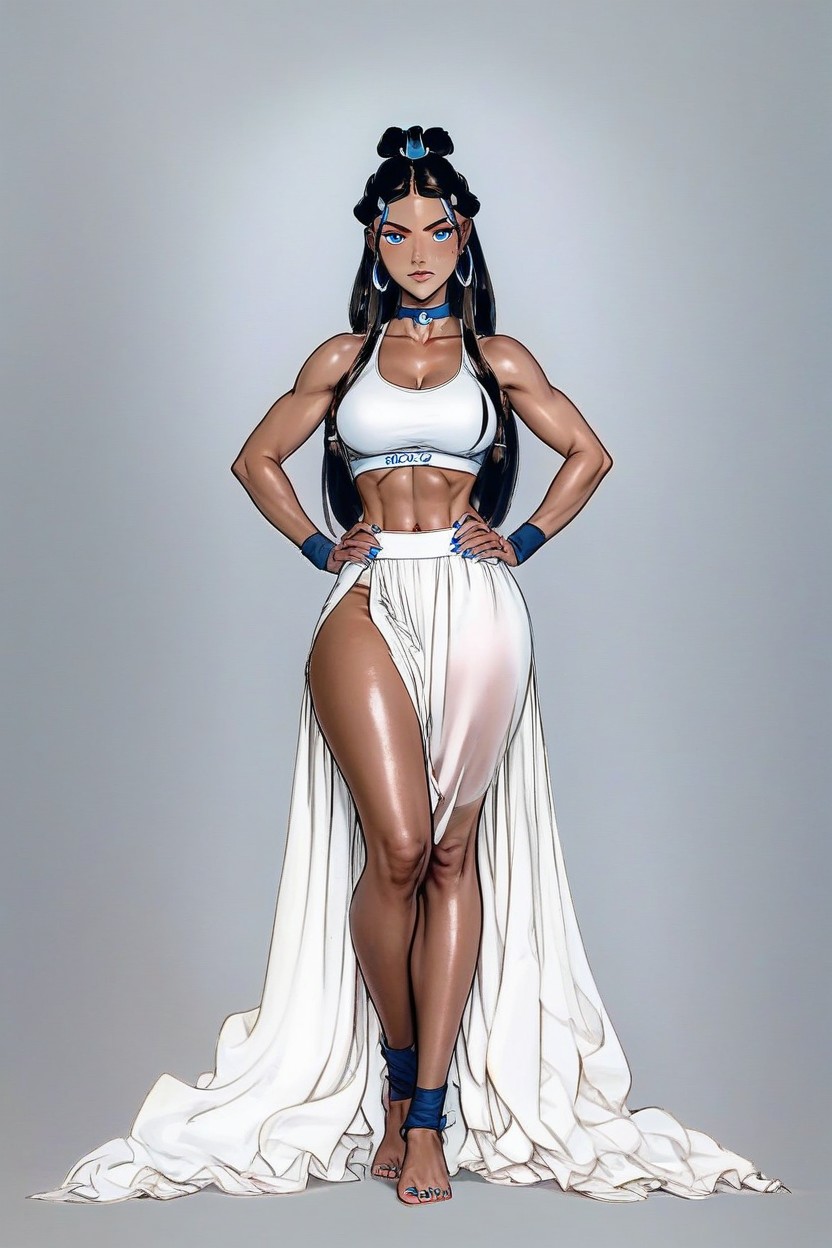 Plastic Dark Blue Bangles, Beautiful Face, Extremely Realistic AI Porn