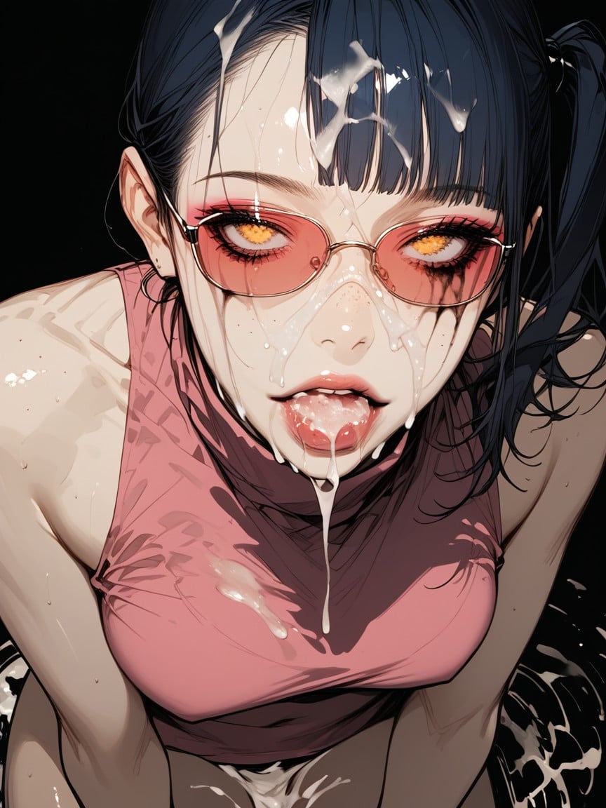 Side Ponytail, Horny, Saliva Hentai AI Porn