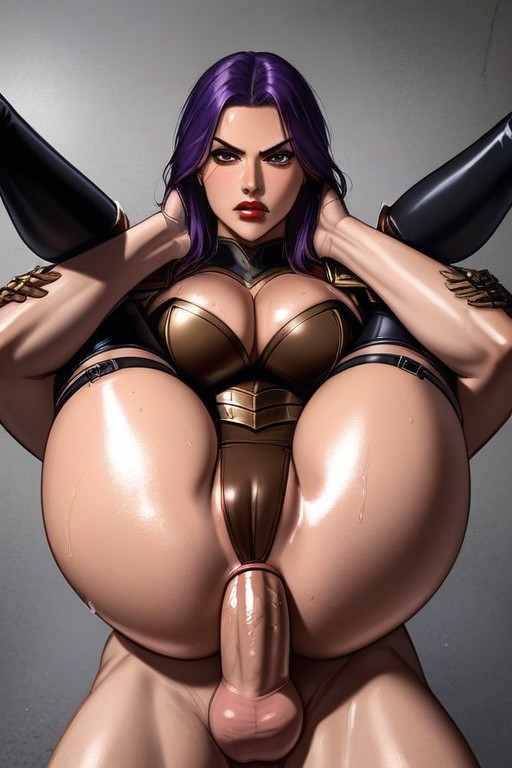 Purple Hair, Detailed Face, Full Nelson AI Porn