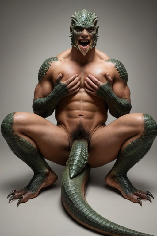 Male, Erotic Atmosphere, Textured Rough Bumpy Scales In Intricate Patterns Porno gay IA